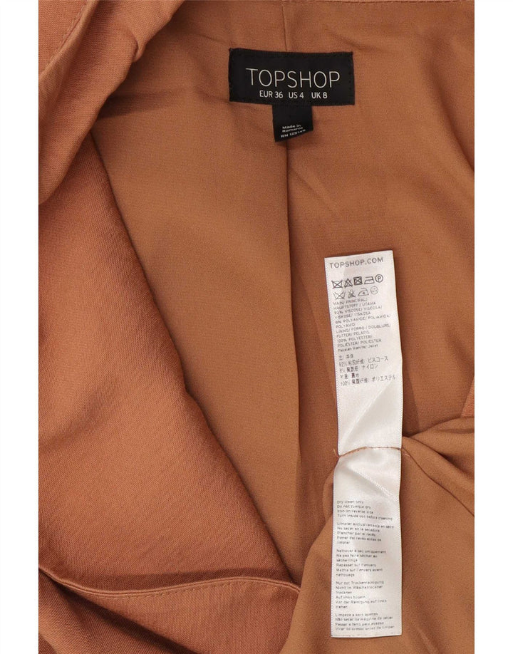 Giacca blazer da donna Topshop UK 8 piccola viscosa beige