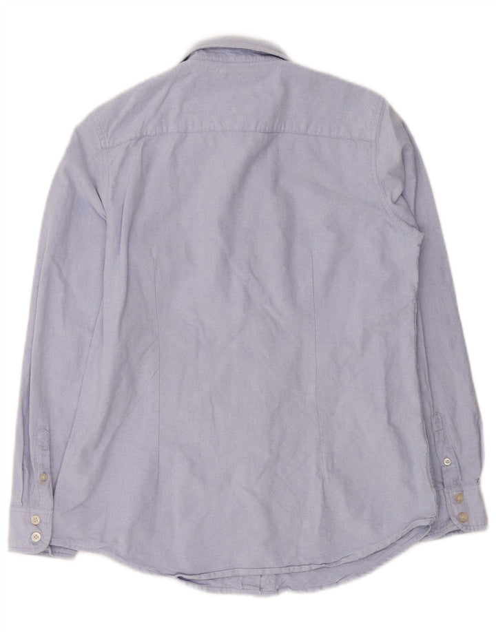 Crew Clothing Camicia su misura da donna UK 12 Cotone blu medio