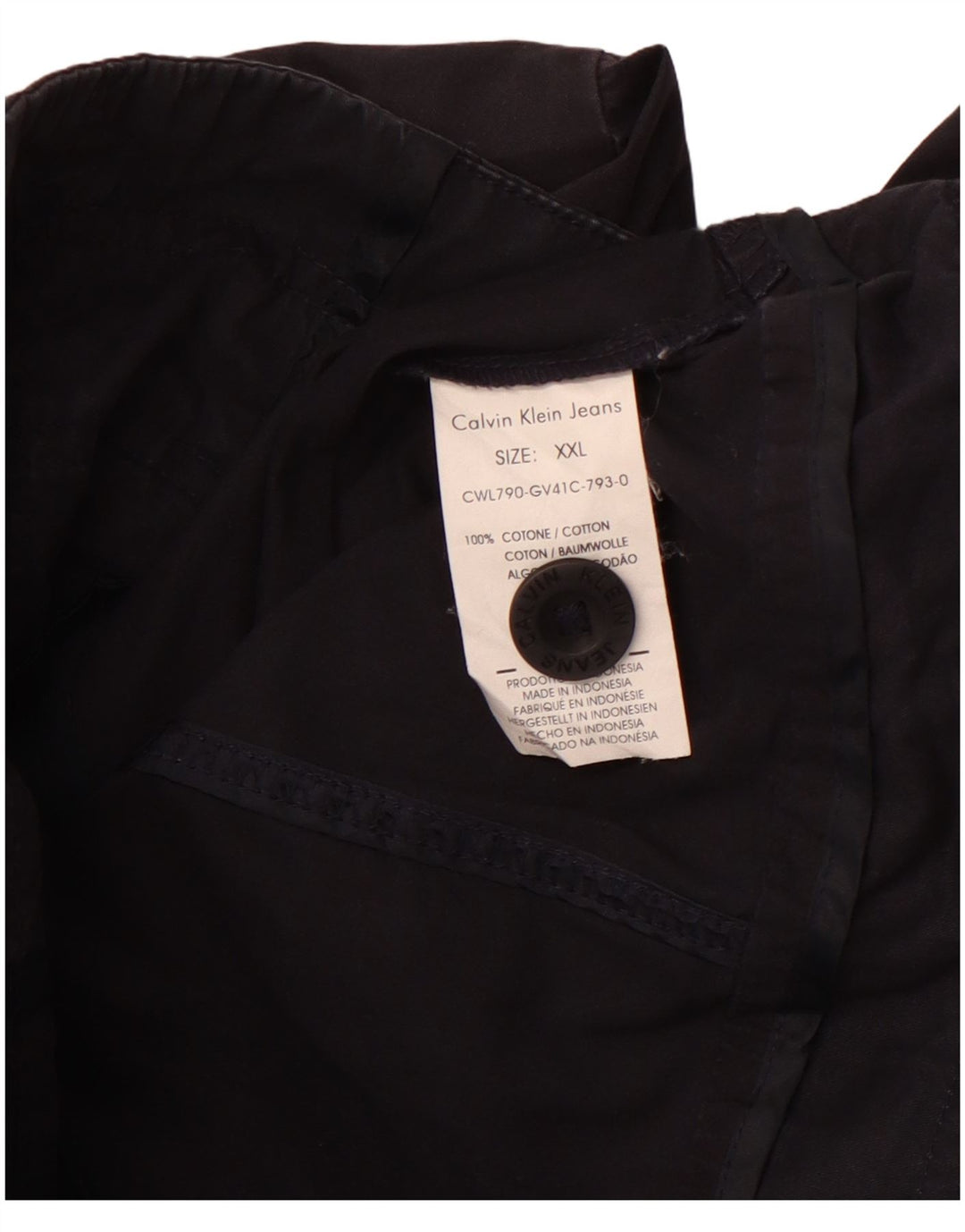 CALVIN KLEIN JEANS Giacca militare da donna UK 20 2XL Cotone blu navy