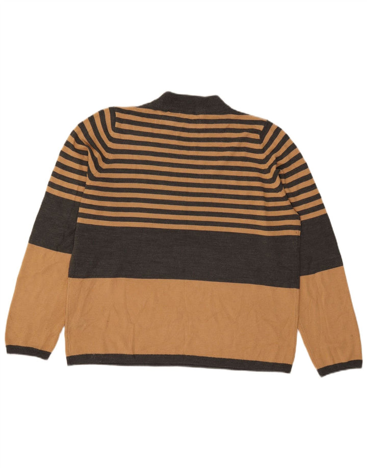 Maglione maglione girocollo da donna Marks & Spencer UK 16 grandi righe grigie