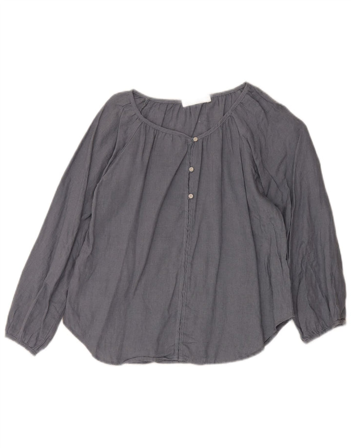 ZARA Camicia Blusa Bambina 9-10 Anni Lino Grigio