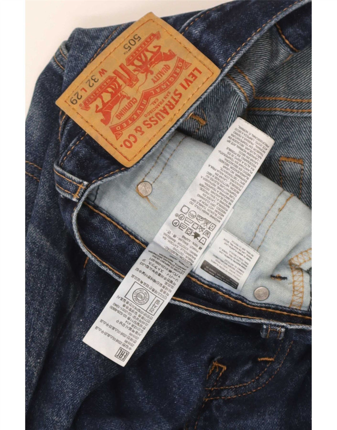 Levi's Uomo 505 Jeans dritti W32 L29 Cotone Blu