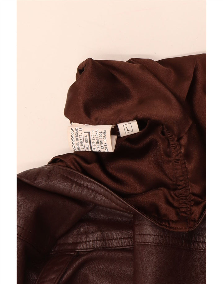 Gilet in pelle da uomo vintage grande in pelle marrone