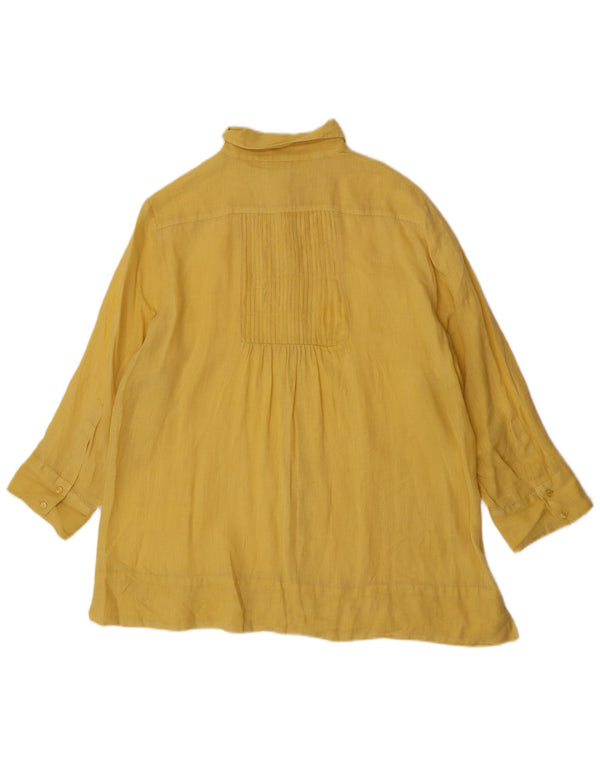 ELENA MIRO Camicia oversize da donna con maniche a 3/4 UK 18 XL Giallo