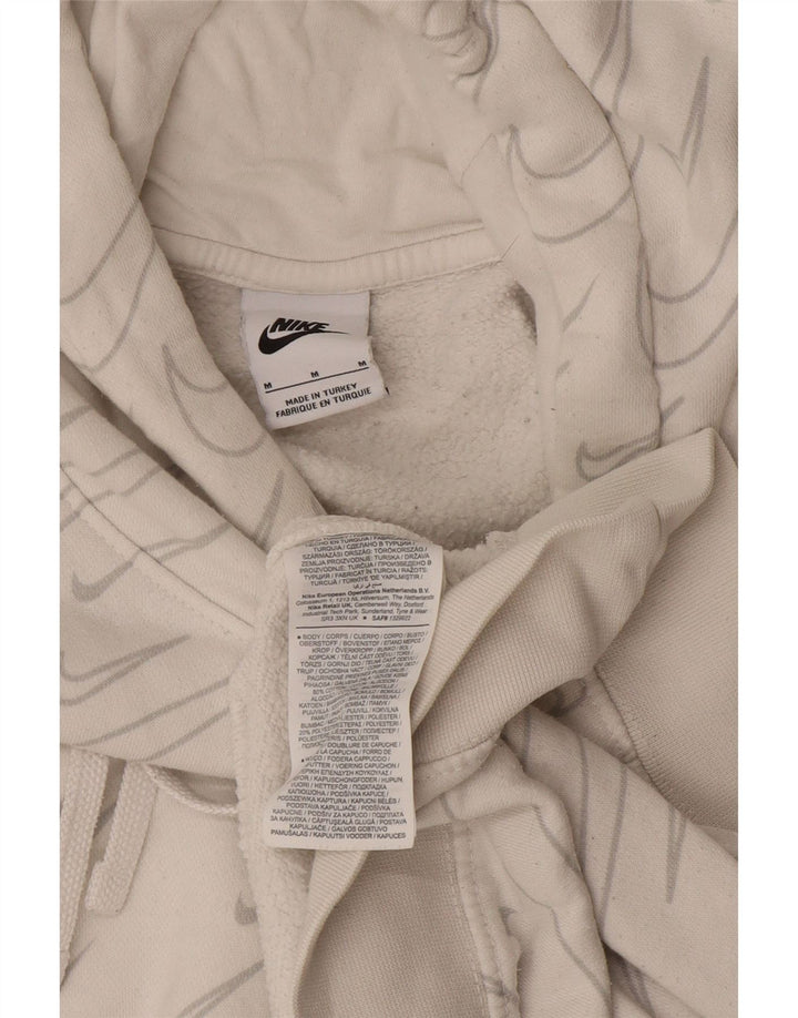 Felpa con cappuccio grafica Nike da uomo in cotone bianco sporco medio