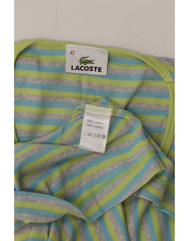 T-shirt da donna Lacoste taglia 42 grande in cotone a righe blu