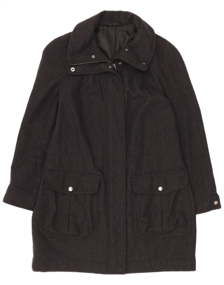 Soprabito da donna Laura Ashley UK 8 piccolo in lana grigia