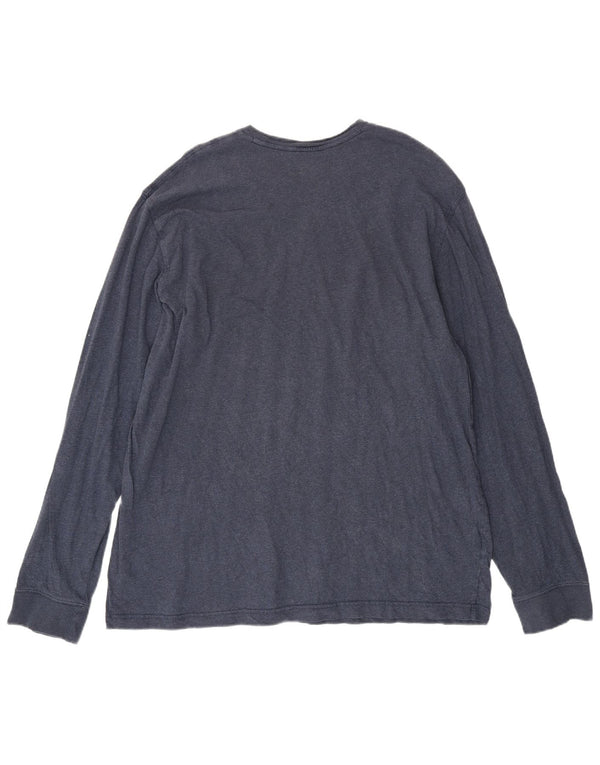 Eddie Bauer Top alto da uomo a maniche lunghe XL in cotone blu navy