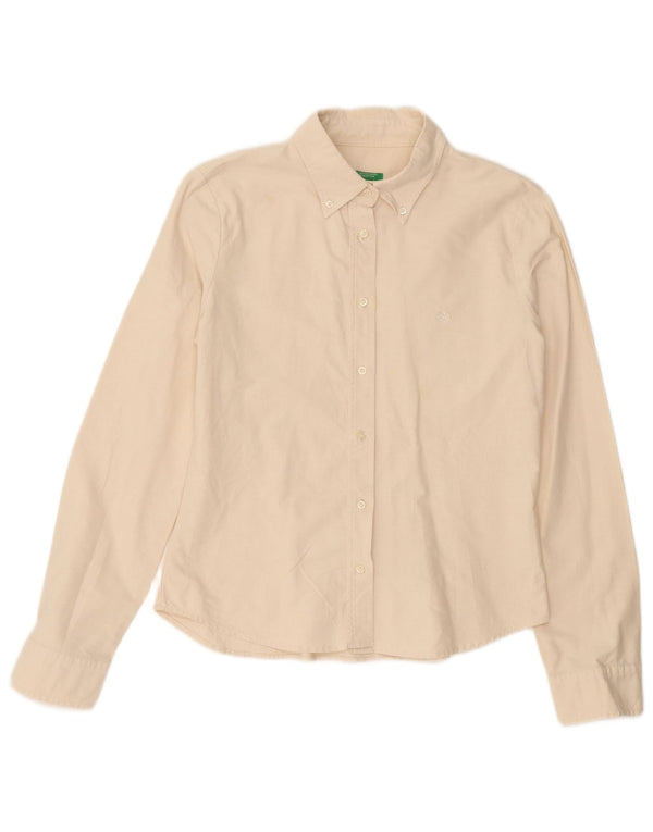 Camicia Benetton Donna UK 12 Medio Bianco