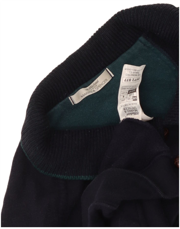 Felpa da uomo Marks & Spencer, maglione grande, blu navy, a rombi/diamante