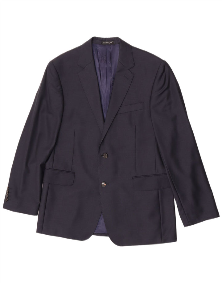 Giacca blazer da uomo a 2 bottoni Austin Reed UK 42 XL lana blu navy