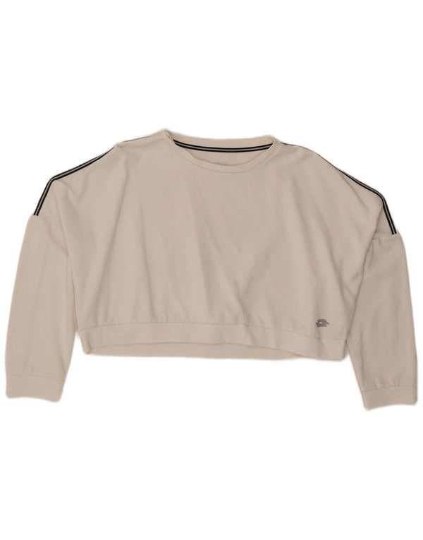 Felpa oversize corta da donna Lotto Maglione UK 20 2XL Cotone bianco