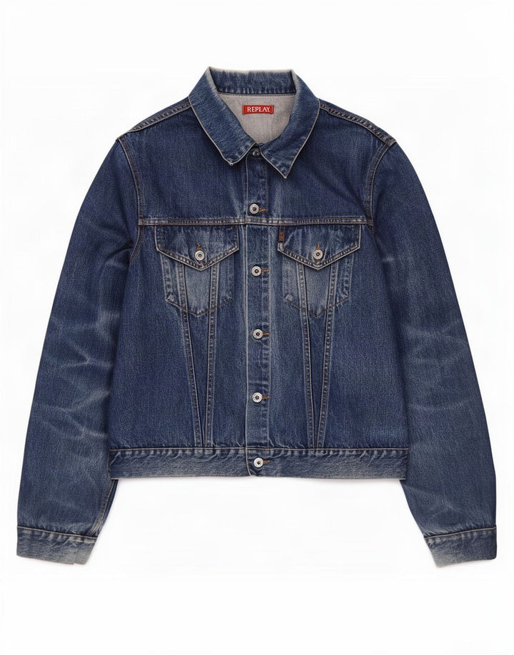 Giacca in denim da uomo Replay UK 44 2XL cotone blu