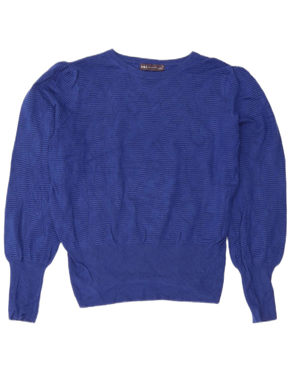 Maglione da donna Marks & Spencer con scollo a barca corto UK 14 Blu medio