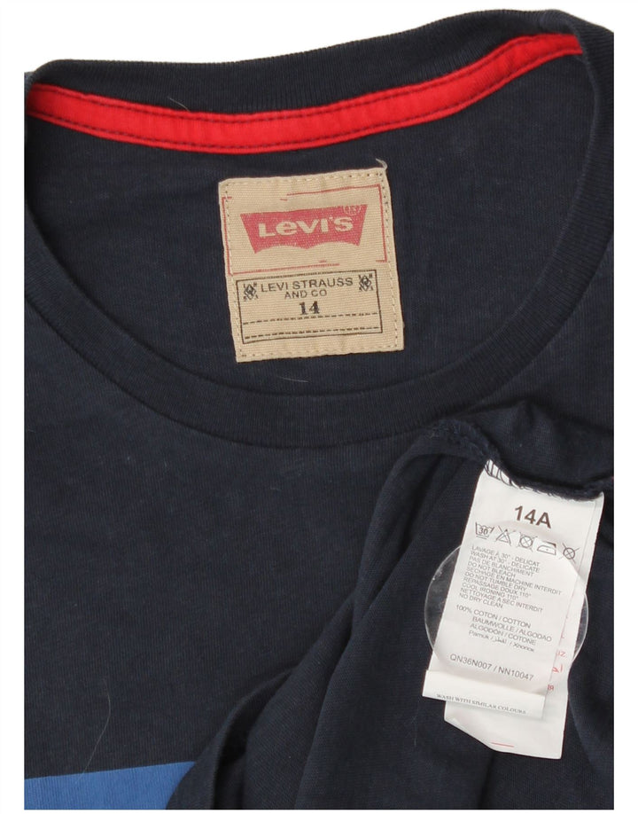T-shirt grafica per ragazzi Levi's 13-14 anni in cotone blu navy