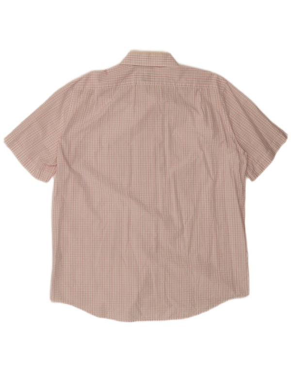 Camicia a maniche corte da uomo Lacoste taglia 45 XL in cotone a quadri bianchi