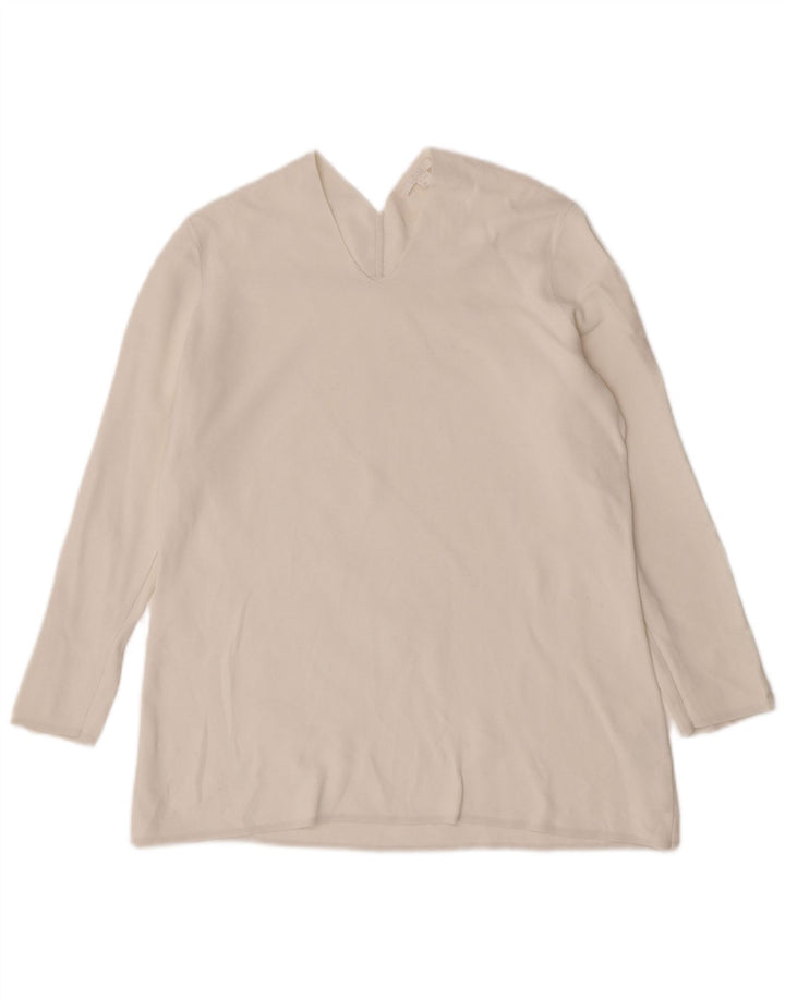 Cos Top da donna a maniche lunghe UK 14 Cotone bianco medio