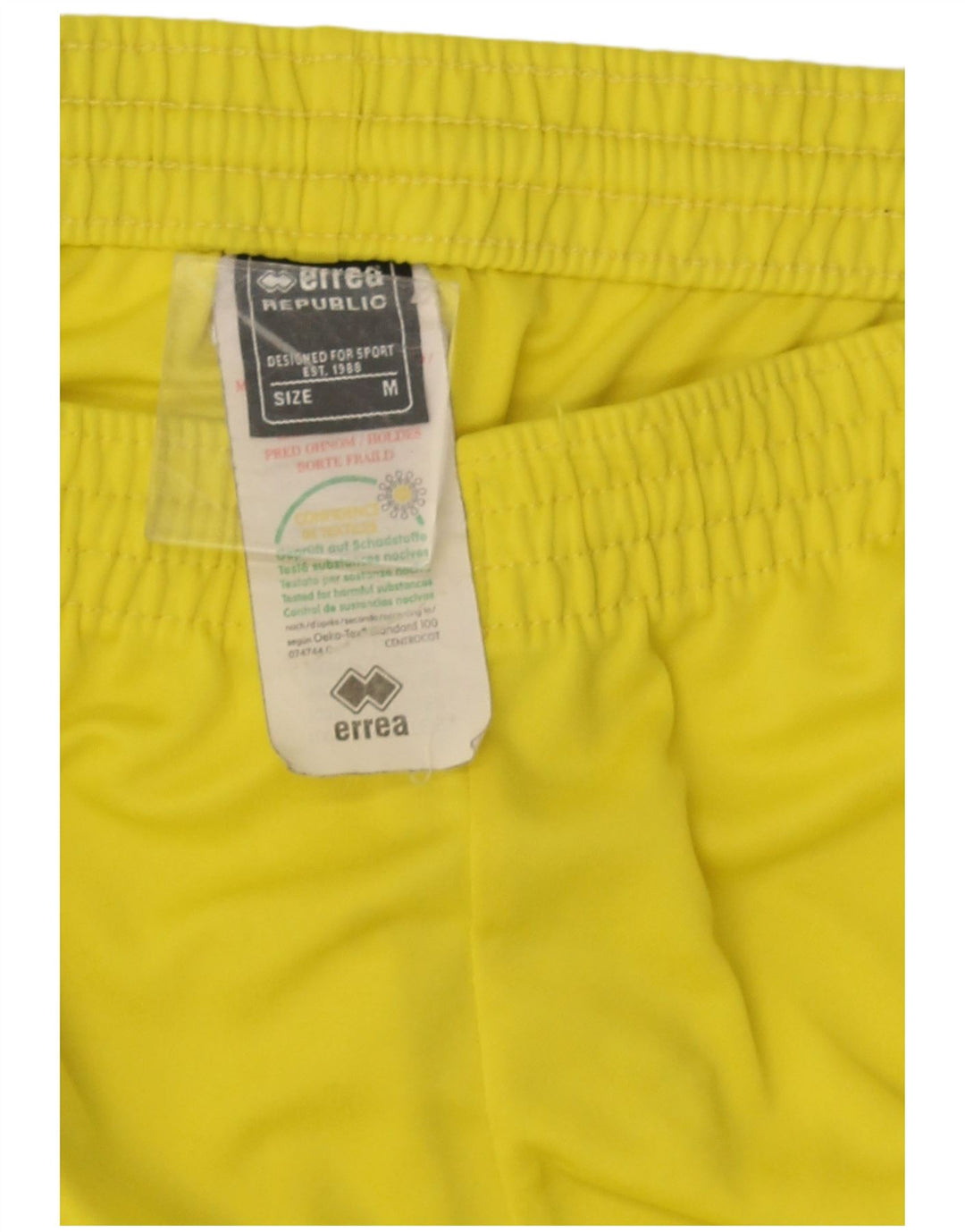 Pantaloncini sportivi grafici da uomo Errea in poliestere giallo medio