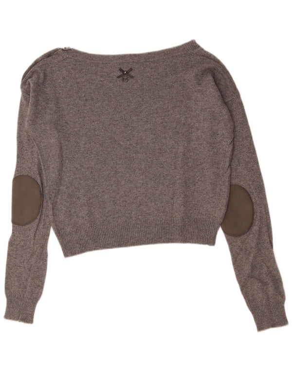 Maglione da donna Marella con scollo a barca corto UK 14 Viscosa grigio medio