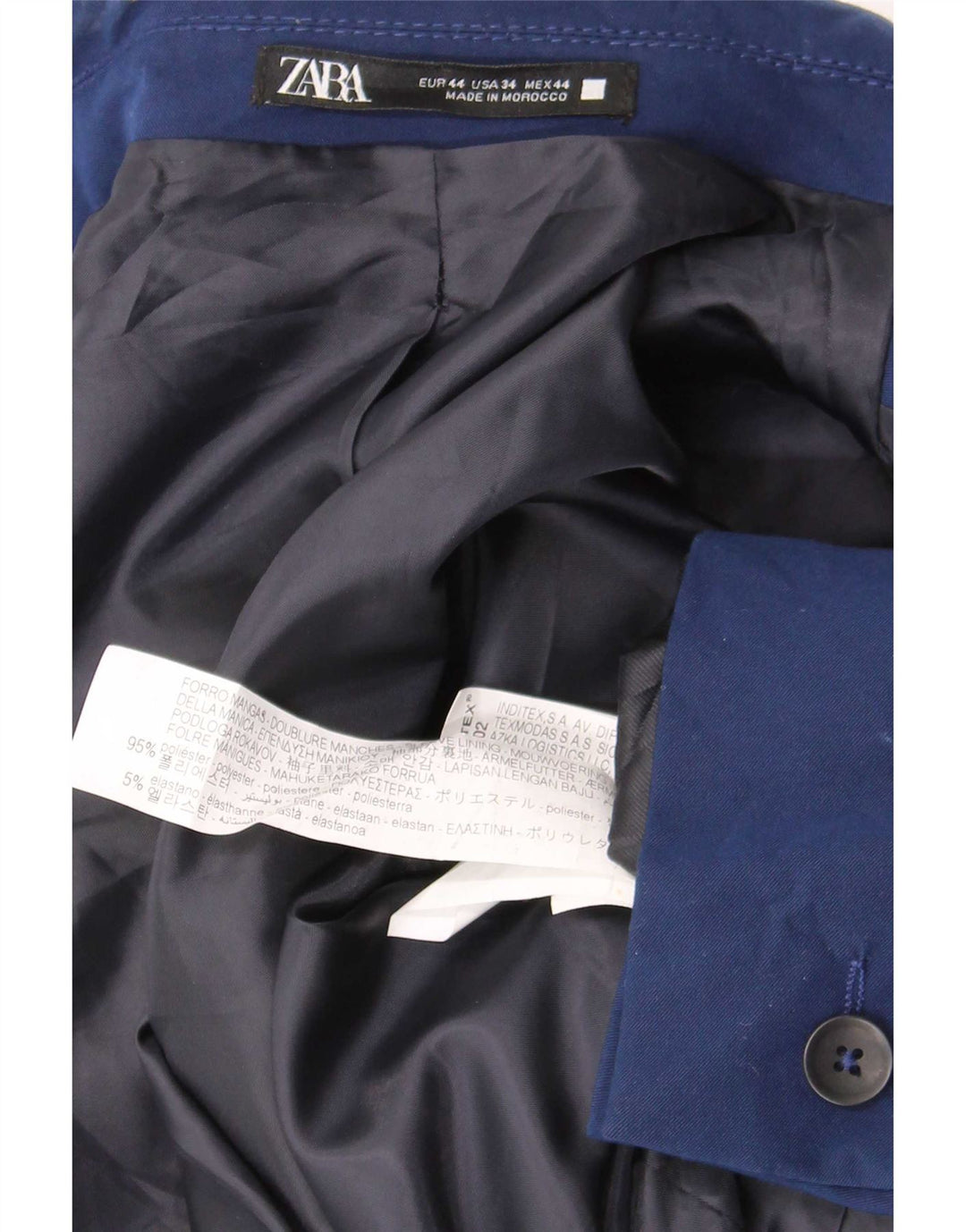 Giacca blazer da uomo a 2 bottoni Zara EU 44 XS blu navy