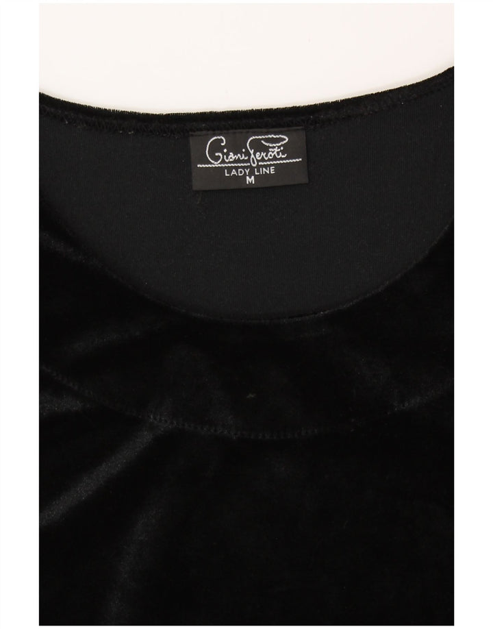 GIANI FEROTI Body in velluto da donna UK 14 poliestere nero medio