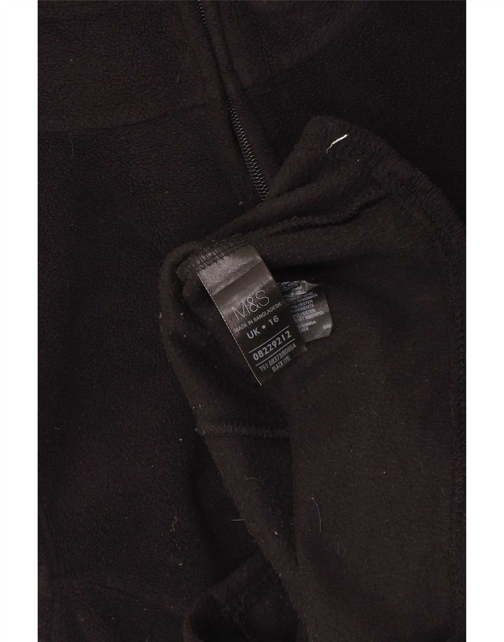 Gilet in pile da donna Marks & Spencer UK 16 grande poliestere nero