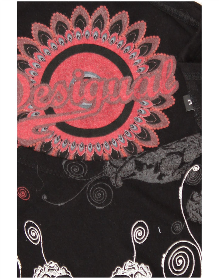 Abito Desigual da donna a linea A UK 12 medio nero floreale