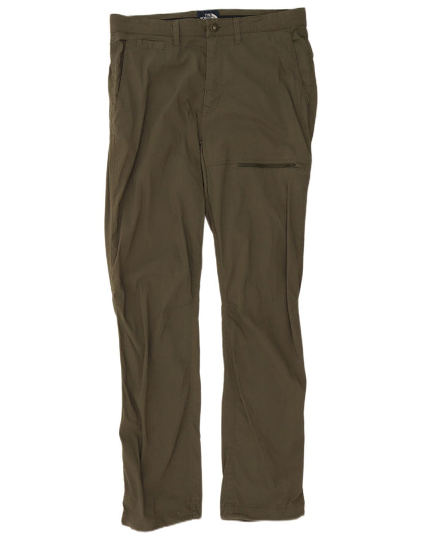 The North Face Mens Straight Cargo Trousers W32 L32 Green Cotton