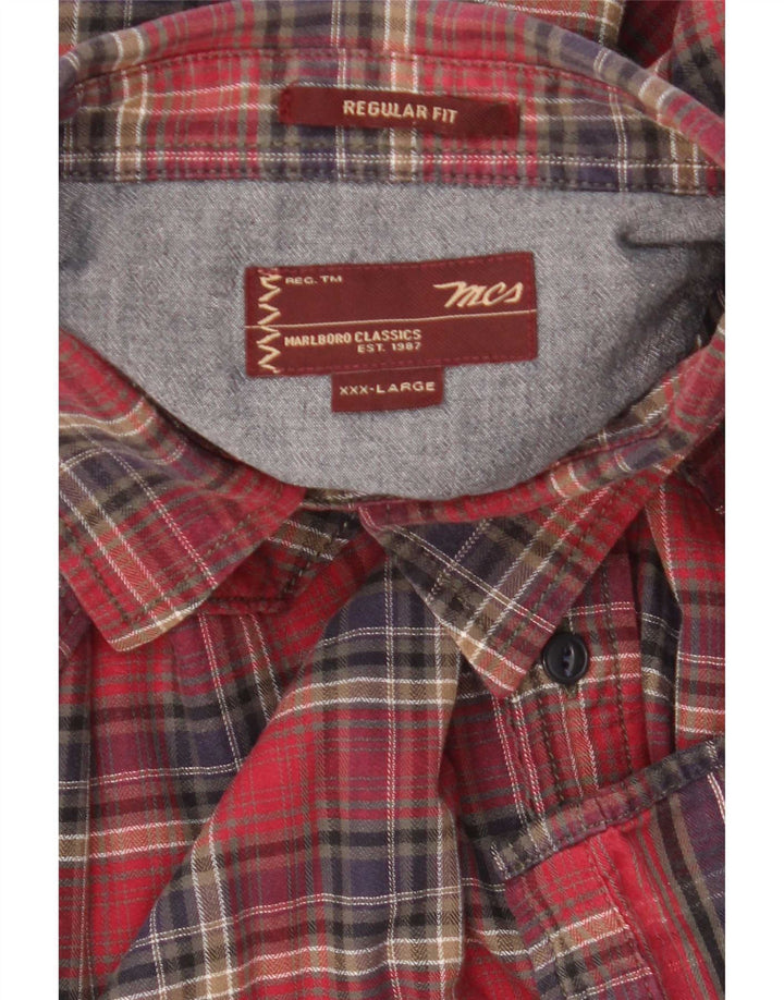 Camicia in flanella vestibilità regolare da uomo Marlboro Classics 3XL a quadri rossi