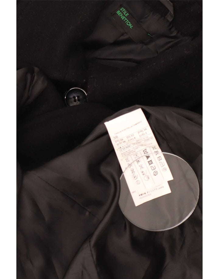 Cappotto da donna Benetton UK 6 XS in lana nera