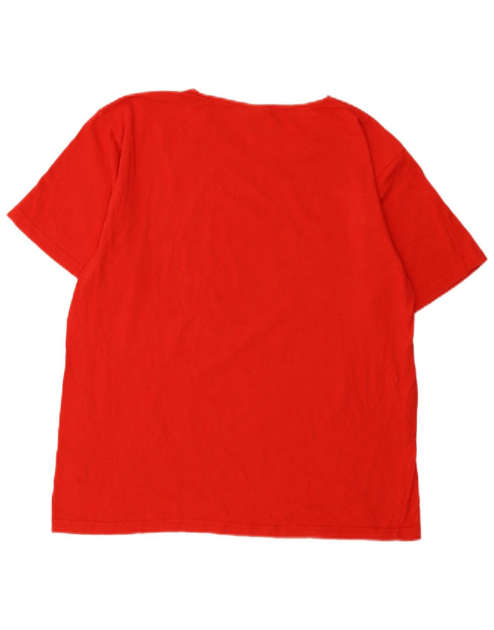 T-shirt grafica da uomo Reebok Top grande in cotone rosso