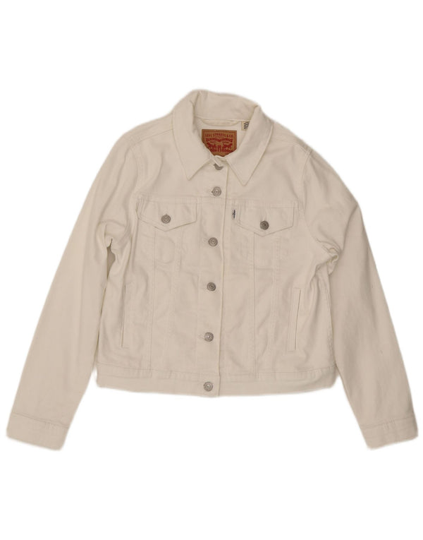 Giacca in denim corto da donna Levi's UK 14 bianco medio