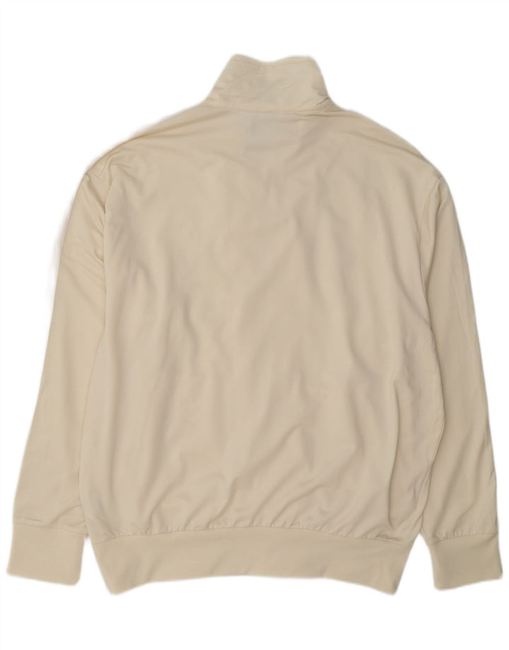 Giacca da ginnastica da uomo Adidas XL in poliestere bianco sporco