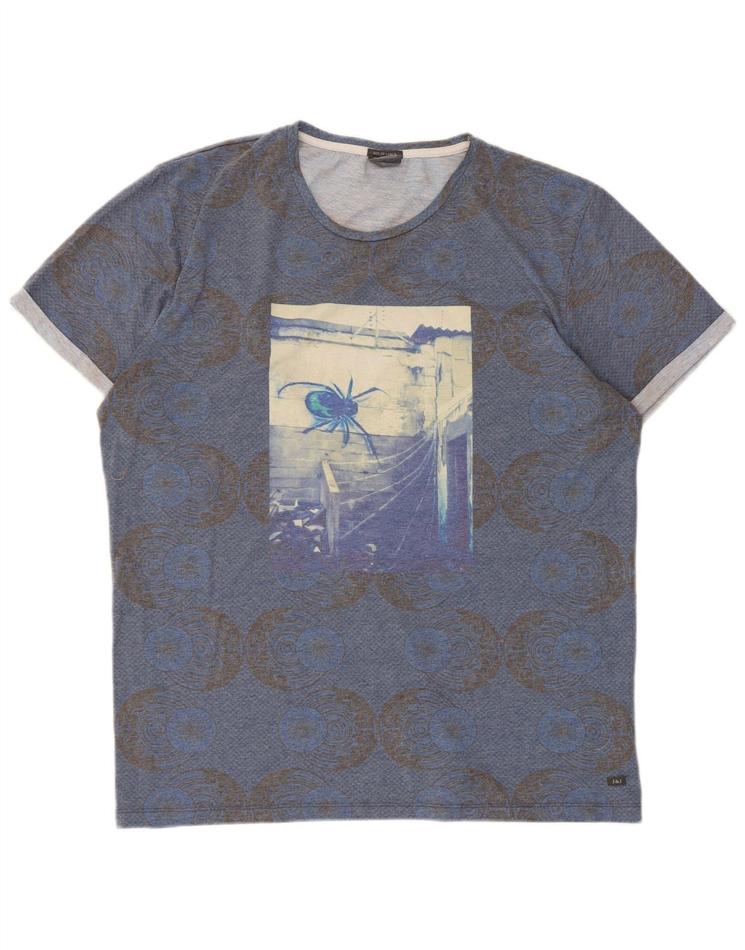 Jack & Jones T-shirt grafica da uomo Top 2XL Poliestere geometrico blu