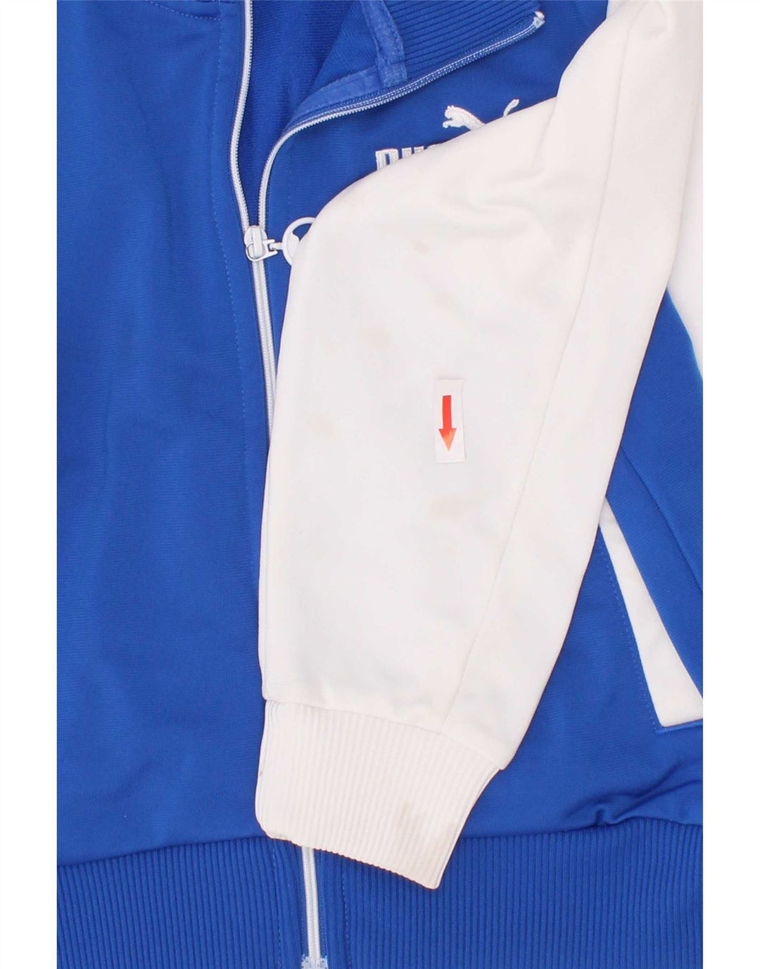 Giacca da tuta grafica da ragazzo Puma 3-4 anni in poliestere color block blu