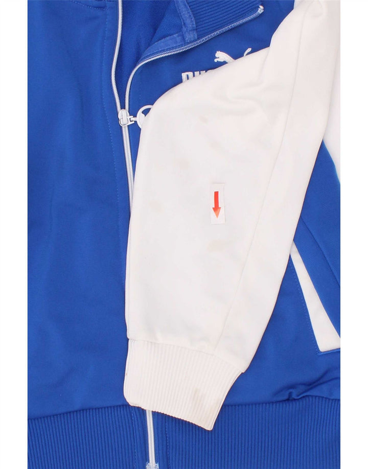 Giacca da tuta grafica da ragazzo Puma 3-4 anni in poliestere color block blu