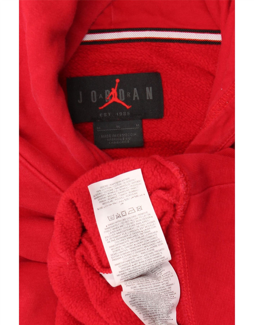 Felpa con cappuccio da uomo Jordan in cotone rosso medio