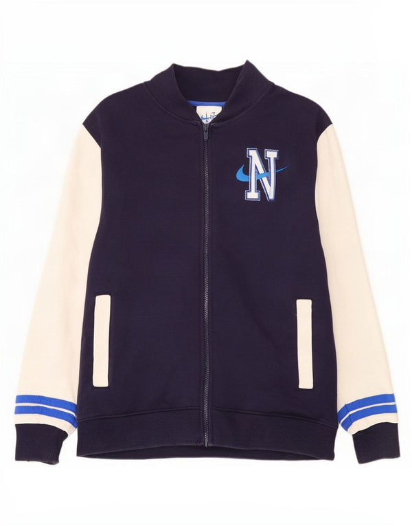 Nike Mens Graphic Tracksuit Top Jacket Large Navy Blue Colourblock Cotton