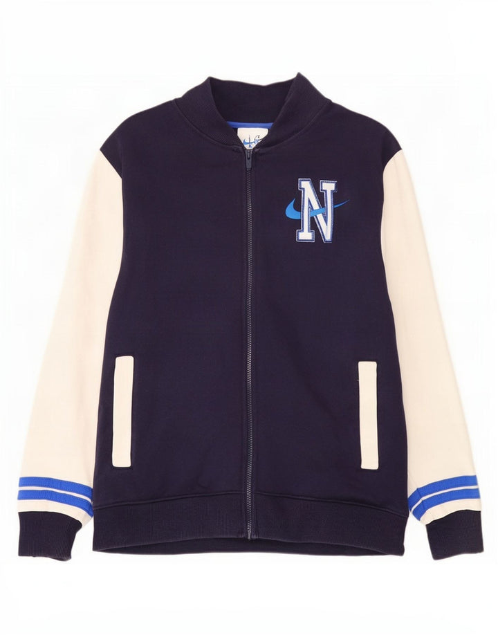 Nike - Giacca da uomo con grafica grafica, giacca grande, in cotone color block blu navy