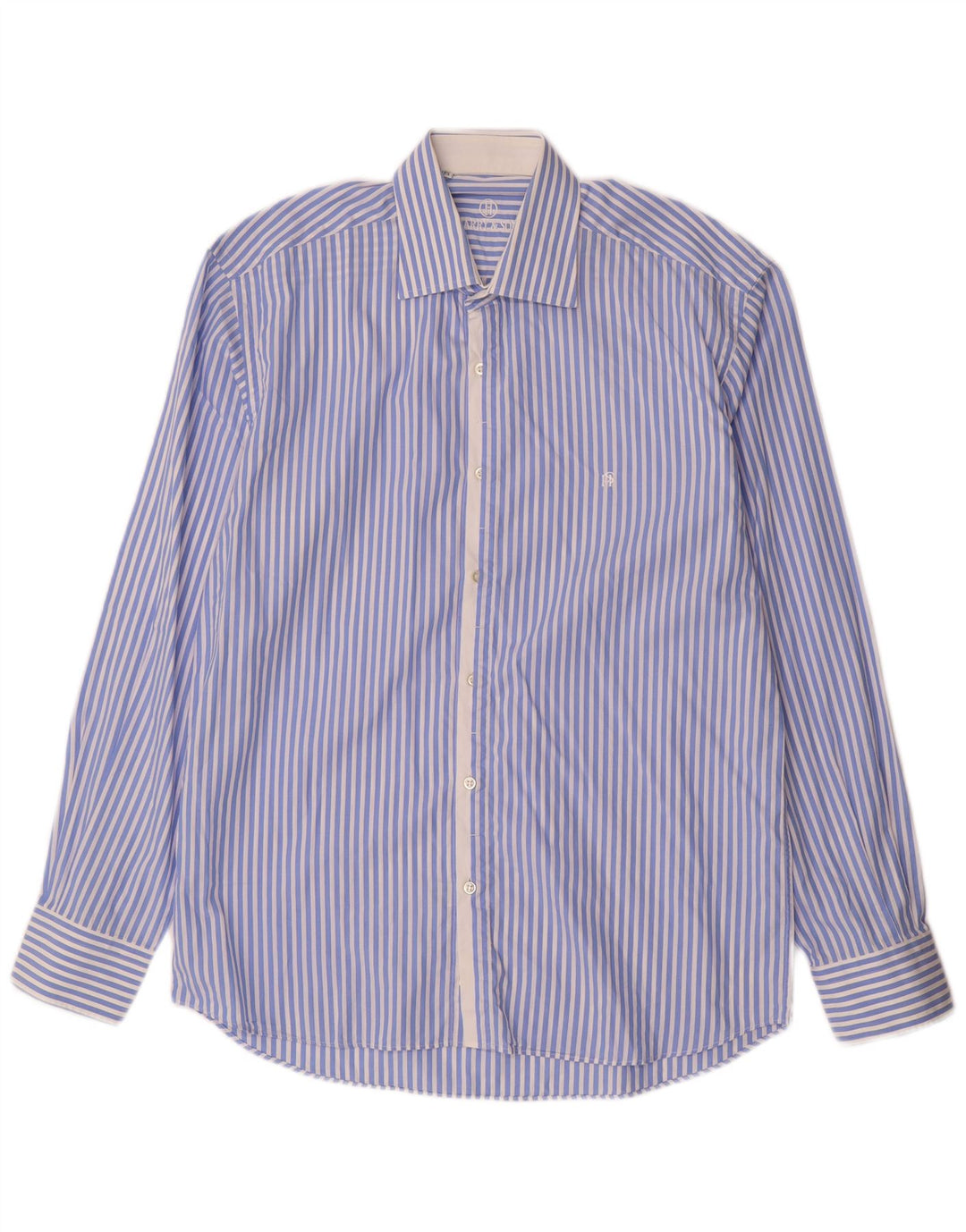 Camicia da uomo HARRY & SONS taglia 39 15 1/2 cotone a righe blu medio