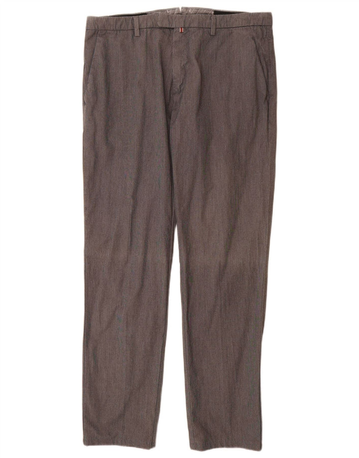 Pantaloni da Abito Dritti Donna Trussardi W33 L30 Cotone Grigio