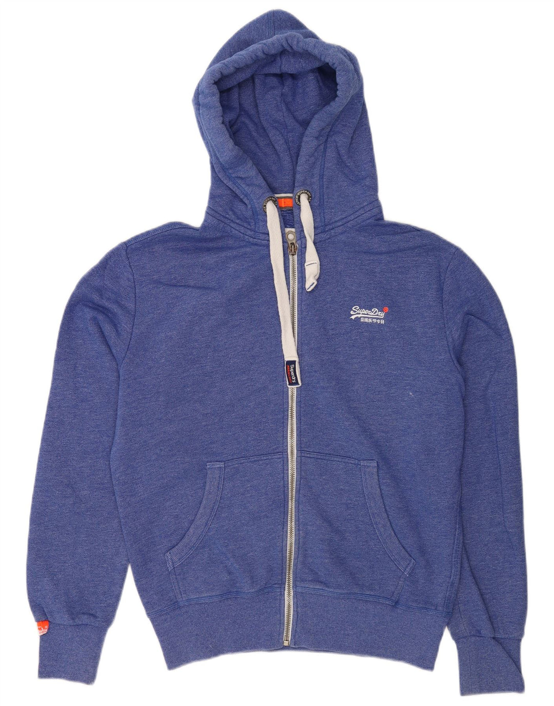 Maglione con cappuccio e zip da uomo Superdry in cotone blu medio