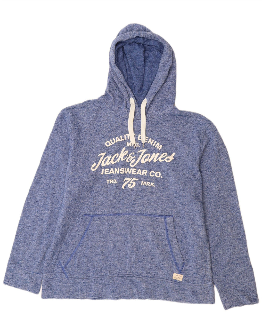 Jack & Jones Felpa con cappuccio grafica da uomo XL Poliestere chiazzato blu