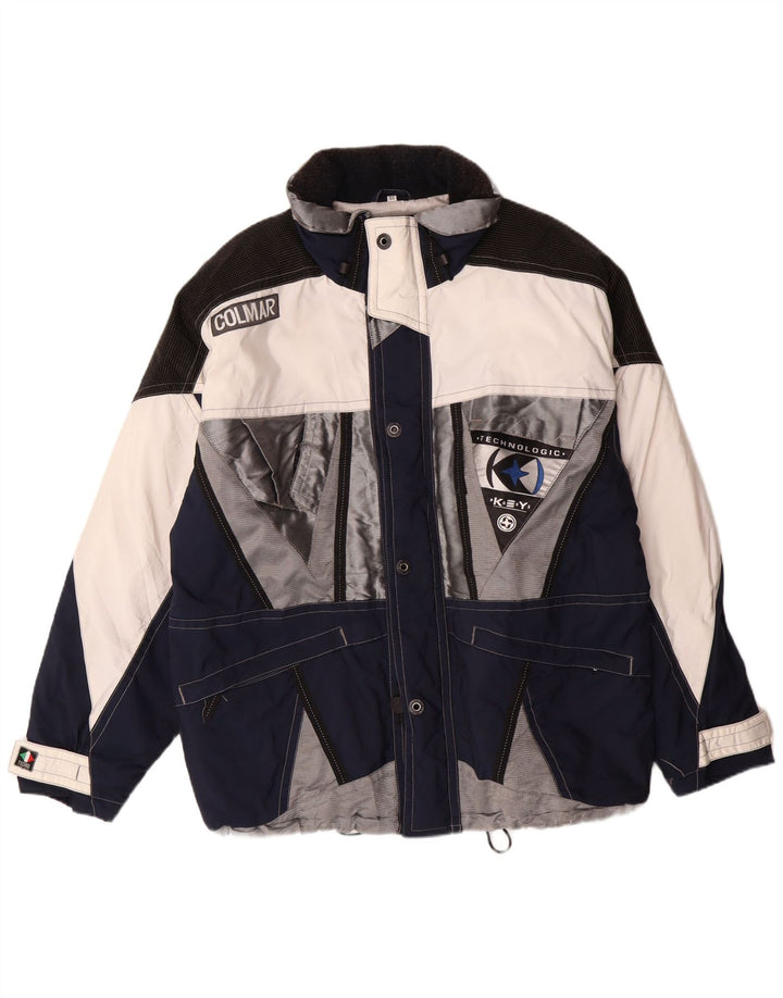 Giacca da sci con cappuccio da uomo Colmar IT 50 Medium Blu Navy Colourblock in poliammide