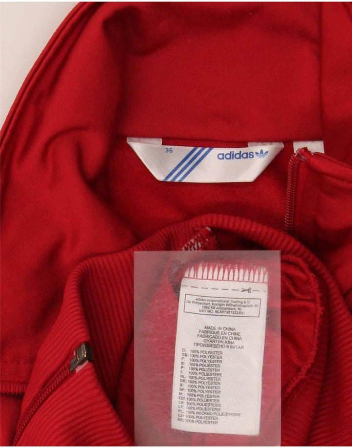 Giacca da ginnastica grafica da donna Adidas EU 36 piccola rossa poliestere