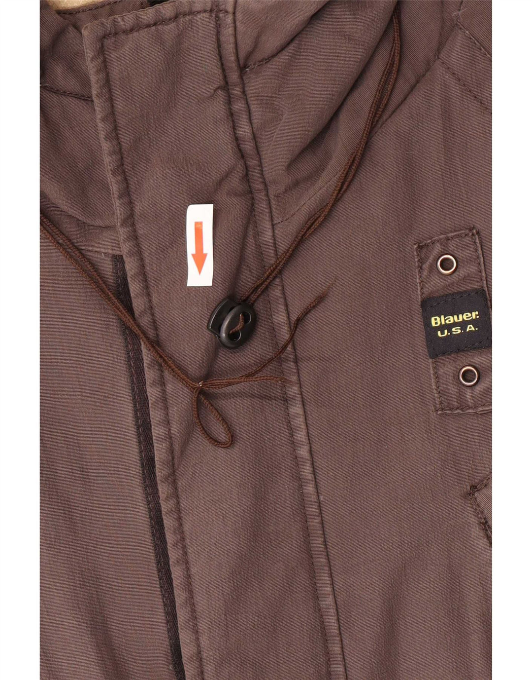 Blauer Giacca imbottita con cappuccio da uomo UK 36 Small Marrone Poliammide