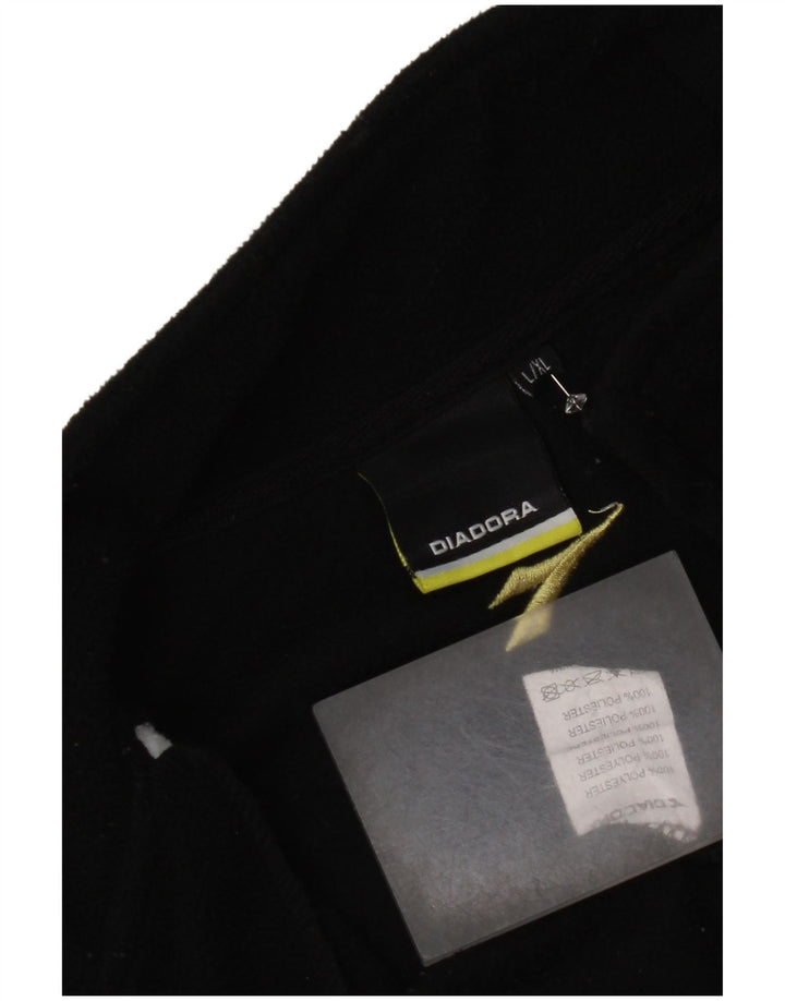 Giacca in pile da uomo Diadora UK 40 Large Nero Colourblock Poliestere
