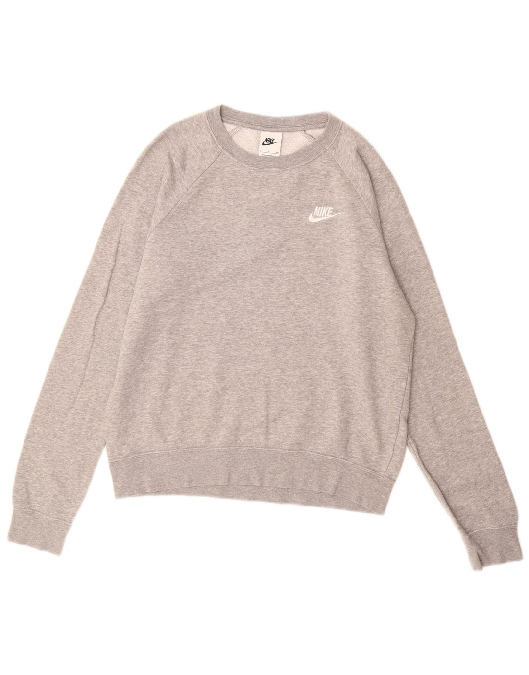Felpa da donna NIKE maglione UK 10 piccolo cotone grigio
