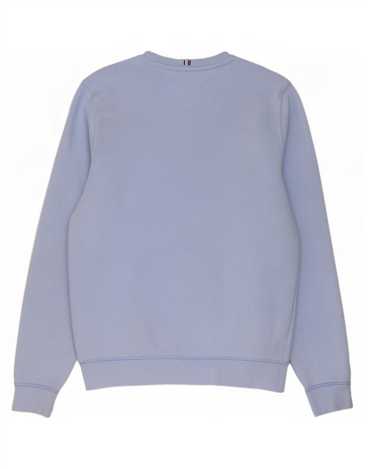 Tommy Hilfiger Felpa grafica da uomo Maglione piccolo cotone blu