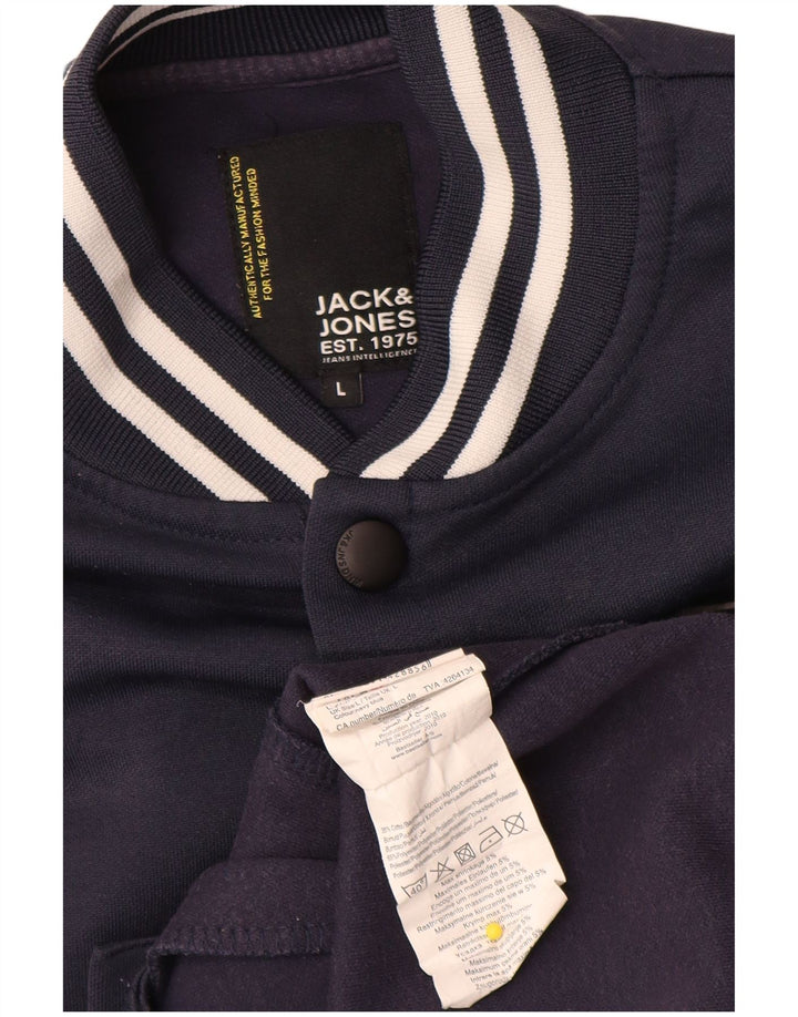 Jack & Jones Giacca grafica da uomo Varsity UK 40 Large Blu Navy Colourblock